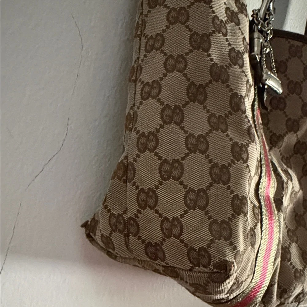 Gucci Beige and Brown Monogram Tote - Picture 3 of 6